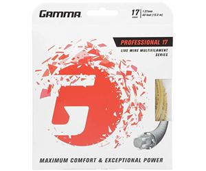 GAMMA Sports Live Wire Tennis Racket String Multifilament Series- Softer Cushioned Feel For Exceptional Power and Greater Control That Is Easy On The Arm - 16L, 17, or 18 Gauge (Natural)