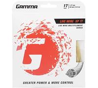 Gamma Sports Live Wire XP Tennis Racket String Multifilament Series- Firmer, More Crisp Feel For Natural Gut-Like Playability - 16L or 17 Gauge (Black, Natural)