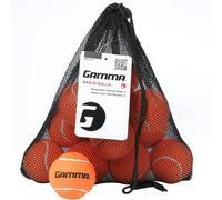 Gamma Tennis Balls - 12-pack Orange, Pressureless, Reusable Mesh Bag with Drawstring