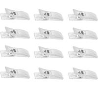 Gammaeon 12 Clear Plastic Clips for No Drill Blinds, Temporary Blind Mounting, Transparent Clips for Cordless Blackout Blinds
