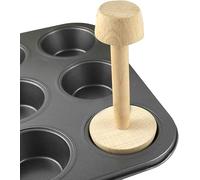 Gammaeon 2025 Upgraded Tart Tamper Pastry Tamper, Double Side Wooden Egg Tart Tamper Mold DIY Cake Pastry Pusher for Kitchen Party Baking Tools, Pie, Tart and Quiche Pans Tools