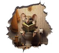 Gammaeon 3D Mouse Hole Wall Stickers, Realistic 3D Wall Art, Multicolor, Vinyl, Sticker, Wall Decor