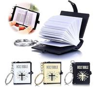 Gammaeon 3Pcs Mini Holy Bible Keychains, Religious Jesus Key Chains, Small Holy Bible Key Ring, Souvenir Christian Present for Church
