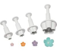 Gammaeon 4-Piece Flower Cookie Cutter Set - Small to Medium Sizes, Perfect for Parties & Celebrations