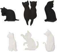 Gammaeon 6Pcs Heat-resistant Silicone Tea Bag Clips Set, 2025 Upgraded Cartoon Cat-shaped Reusable Holders for Bags Drink Markers Food Coffee Tea Accessories