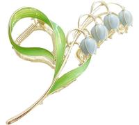 Blue Lily of The Valley Flower Hair Clips, 2025 New Orchid Hair Clamps, Flower Metal Hairpin, Lily Flower Jaw Clamp Hair Styling Hair Accessories for Thick Thin Hair