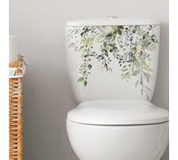 Gammaeon Multicolor Floral Leaf Botanical Toilet Seat Lid Sticker, Removable Wall Art Sign Decor