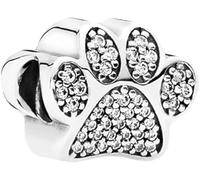 Gammaeon Silver Color Dog Paw Bead Charms Fits European Charm Bracelets, 2025 New Women's Bead Charms