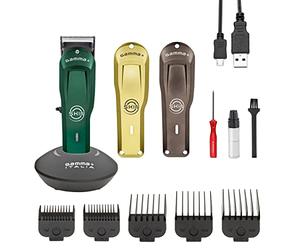 GAMMAPIU' Skin Bulk Balding Clipper for Men, Professional Hair Trimmer with Rotary Motor, 45mm Adjustable Blade Zero Gap, 2 Hours Cordless Running Time, 3 Covers, 5 Combs, Cleaning Kit