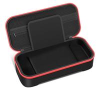 Gammeefy One-Piece Joypad Switch Controller Carrying Case, with 10 Games Cartridges Protective Hard Shell Travel Carrying Case Pouch for Console & Accessories（Classic red and black）, Switch Case,