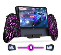 Gammeefy Switch Controllers, Hall Effect Switch Pro Controller for Nintendo Switch/Switch OLED, One-Piece Switch Joypad Remote with 9 Lights Color for Those Who Prefer Handheld Mode