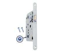 GAMOBIFER AGB Recessed Internal Door Lock for Bathroom Toilet Centro Series (Front 18 x 196 cm, Latch, Matt Chrome)