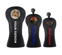 Gamola Golf Personalised BLACK Driver Headcover Size: Driver, Option: