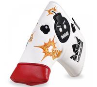 Gamola Golf Red & White, Black Bomb Blade Putter PU Leather Headco