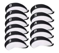 Gamola Golf White/Black Neoprene Iron Headcover Set 11pc 3-9,LW,AW,SW,