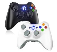 Gamrombo 2 Pack Replacement for Xbox 360 Controller, Wireless Controllers Gamepad Upgraded Joystick Compatible with 360 & Slim, Windows 11/10/8/7 PC Controller（White+Black）