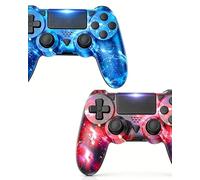 Gamrombo 2 Pack Wireless Controller for PS4/Pro/Slim/PC, Gamepad with Turbo, Touchpad, Dual Vibration, 6-Axis Gyro Sensor