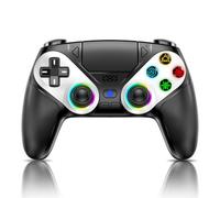 Gamrombo LED Wireless Controller for PS5, Compatible with PS5 Pro/Slim/PC, Dual Vibration, Macro/Turbo Function, 3.5mm Audio Jack, 6-Axis Motion Control Gamepad with Speaker(Black)