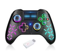 Gamrombo LED Wireless Controller for PS5/PS5 Pro/PS5 Slim with 2.4G Adapter, Compatible with PS5/Windows, Dual Vibration Gamepad with Marco/Turbo Function
