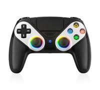 Gamrombo RGB Wireless Controller for PS5/Pro/Slim & PC, Bluetooth Gamepad with Back Buttons, Touchpad, Macro, Turbo, Dual Vibration, 6-Axis Sensor, Speaker, 3.5mm Audio Jack, Black