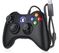 Gamrombo Wired Controller Compatible with Xbox 360 & Slim Console and PC Windows Gamepad with Upgraded Design Ergonomic Cable & Joystick/Double Shock/Voice/Turbo Macro Function