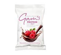 Gam's Protein Fruit Raspberry 70g, Whole freeze dried raspberries coated in milk protein glaze, combining fruit & quality proteins. Gluten Free
