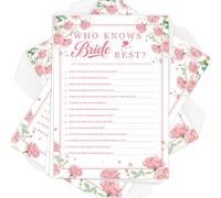 GAMSUNSTAR Bridal Shower Games-Who Knows The Bride Best,Wedding Shower Games,50 Cards,Thick Paper