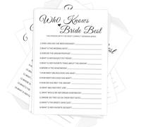 GAMSUNSTAR Bridal Shower Games-Who Knows The Bride Best,Wedding Shower Games,50 Cards,Thick Paper,Minimalist