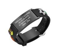 Gamtic Kids Personalized Medical ID Bracelet-Adjustable Kids Bracelet | Silicone Medical Alert Bracelet , Autism Allergy Seizure ID Wristband, Waterproof Cartoon Bracelet for Boys Girls