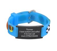 Gamtic Kids Personalized Medical ID Bracelet-Adjustable Kids Bracelet | Silicone Medical Alert Bracelet , Autism Allergy Seizure ID Wristband, Waterproof Cartoon Bracelet for Boys Girls
