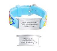 Gamtic Kids Personalized Medical ID Bracelet-Adjustable Kids Bracelet | Silicone Medical Alert Bracelet , Autism Allergy Seizure ID Wristband, Waterproof Cartoon Bracelet for Boys Girls