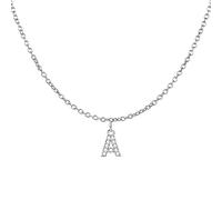 Gamtic Personalised Initial Name Necklace - Stainless Steel Women Alpahbet Letter Pendant,Initial Collar Choker Statement Charms Birthday Gifts for Girls Mother Daughter Grandmother Sister (Silver-1)