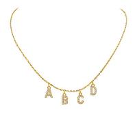 Gamtic Personalised Initial Name Necklace - Stainless Steel Women Alpahbet Letter Pendant,Initial Collar Choker Statement Charms Birthday Gifts for Girls Mother Daughter Grandmother Sister (gold-4)