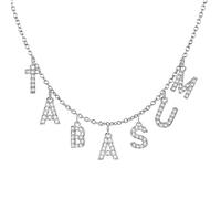 Gamtic Personalised Initial Name Necklace - Stainless Steel Women Alpahbet Letter Pendant,Initial Collar Choker Statement Charms Birthday Gifts for Girls Mother Daughter Grandmother Sister (Silver-8)