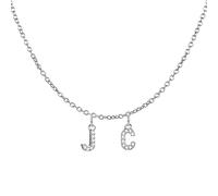 Gamtic Personalised Initial Name Necklace - Stainless Steel Women Alpahbet Letter Pendant,Initial Collar Choker Statement Charms Birthday Gifts for Girls Mother Daughter Grandmother Sister (Silver-2)