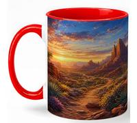 GAMUDA Desert Sunrise Trail 11oz Ceramic Mug, Western Canyon Coffee Cup