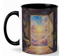 GAMUDA Open Door Sunrise 11oz Ceramic Mug, Bright Cloud Pathway Art