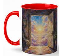 GAMUDA Open Door Sunrise 11oz Ceramic Mug, Bright Cloud Pathway Art