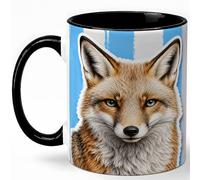 GAMUDA Realistic Fox Coffee Mug, Woodland Animal Mug, Ceramic 11 oz