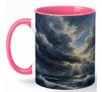 GAMUDA Stormy Ocean Sky 11oz Ceramic Mug, Dark Seascape Painting