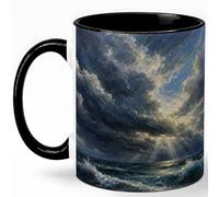 GAMUDA Stormy Ocean Sky 11oz Ceramic Mug, Dark Seascape Painting