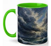 GAMUDA Stormy Ocean Sky 11oz Ceramic Mug, Dark Seascape Painting