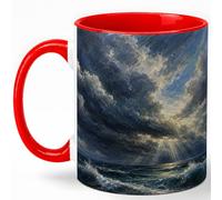GAMUDA Stormy Ocean Sky 11oz Ceramic Mug, Dark Seascape Painting