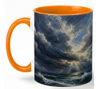 GAMUDA Stormy Ocean Sky 11oz Ceramic Mug, Dark Seascape Painting