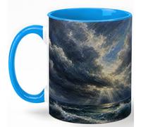 GAMUDA Stormy Ocean Sky 11oz Ceramic Mug, Dark Seascape Painting