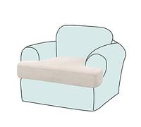 GAMUKAI 1PC Stretch T Cushion Sofa Slipcovers Individually Armchair Sofa Cushion Covers for 1 Cushion Chair Couch Seat Cushion Covers (1, White)