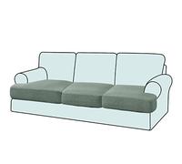 GAMUKAI 3PC Stretch T Cushion Sofa Slipcovers Individually Sofa Cushion Covers for 3 Cushion Couch Seat Cushion Covers (Pool, 3)