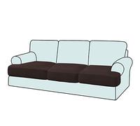 GAMUKAI 3PC Stretch T Cushion Sofa Slipcovers Individually Sofa Cushion Covers for 3 Cushion Couch Seat Cushion Covers (Brown, 3)