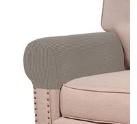 GAMUKAI Stretch Armrest Covers Spandex Arm Covers for Chairs Couch Sofa Armchair Slipcovers for Recliner Sofa 2pcs (Taupe)
