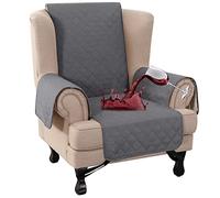 GAMUKAI Water-Resistant Wingback Chair Covers Slipcovers 1 Piece Wing Chair Cover, Washable Armchair Slipcover Furniture Protector for Living Room Bedroom (Grey)
